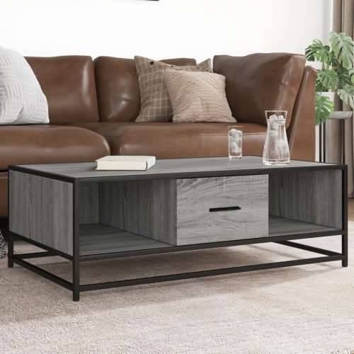 Stolić za kavu boja hrasta sonome 100x57x35 cm od drva i metala - Sivi hrast sonoma 1 Cijena