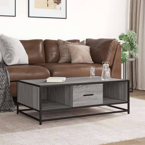 Stolić za kavu boja hrasta sonome 100x57x35 cm od drva i metala - Sivi hrast sonoma 1 Cijena