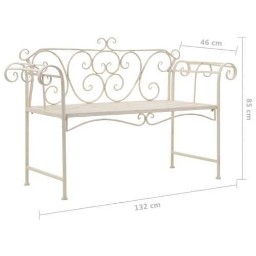 Vrtna klupa 132 cm metalna antikna bijela - Bijela 1 Cijena