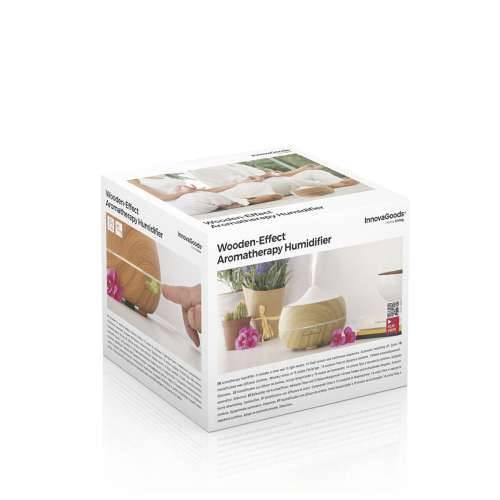Ovlaživač zraka i difuzor mirisa s višebojnim LED svjetlima Wooden-Effect InnovaGoods Cijena