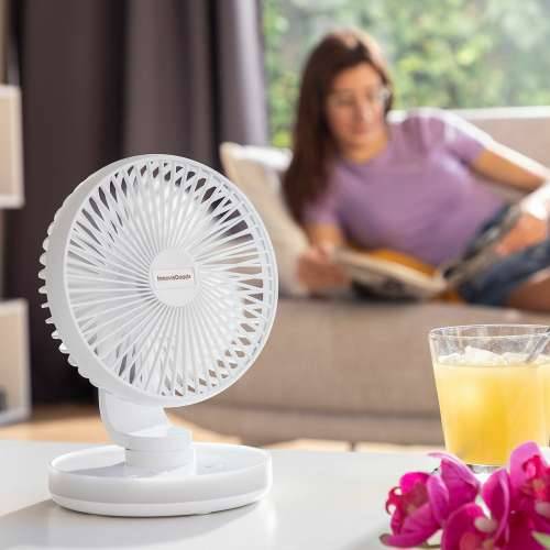 Punjivi Ventilator za Pisaći Stol s LED svjetlom FanLed InnovaGoods Ø6,6’’ 4000 mAh Cijena