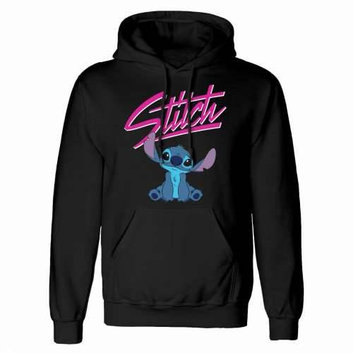Dječja Majica s Kapuljačom Stitch Script Crna Cijena
