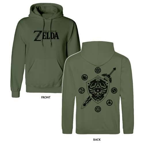 Dječja Majica s Kapuljačom The Legend of Zelda Logo and Shield Zelena Cijena