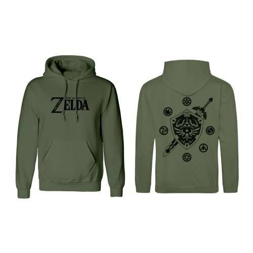 Dječja Majica s Kapuljačom The Legend of Zelda Logo and Shield Zelena Cijena