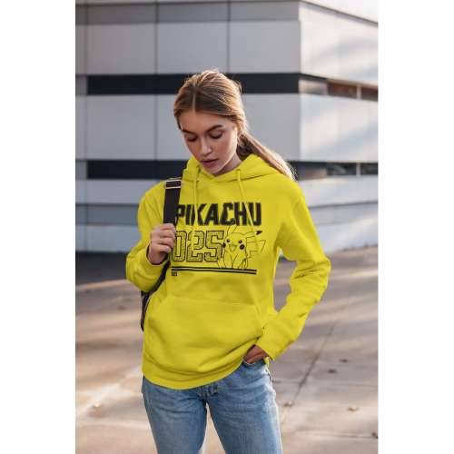 Dječja Majica s Kapuljačom Pokémon Picachu Line Art Rumena Cijena