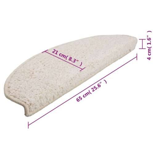 Tepisi za stepenice 15 kom bijeli 65 x 21 x 4 cm - Bijela 65 x 21 x 4 cm 15 Cijena
