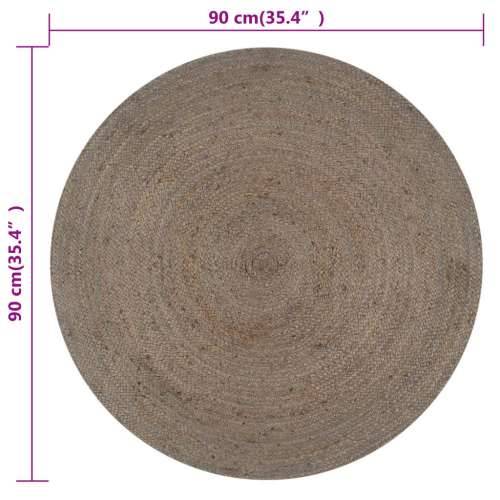 Ručno rađeni tepih od jute okrugli 90 cm sivi Cijena