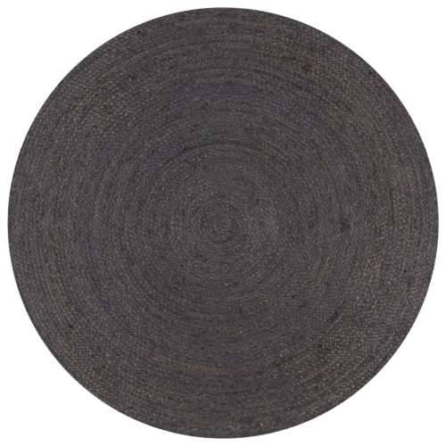 Ručno rađeni tepih od jute okrugli 120 cm tamnosivi