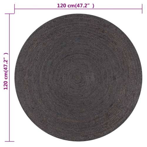 Ručno rađeni tepih od jute okrugli 120 cm tamnosivi Cijena