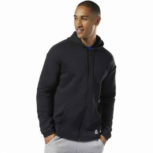Muška Majica s Kapuljačom i Patentnim Zatvaračem Reebok WOR FLEECE FZ HOOD EC0900 Crna Cijena