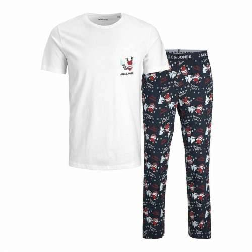Pidžama Jack & Jones JACSANTA SS Bijela Cijena