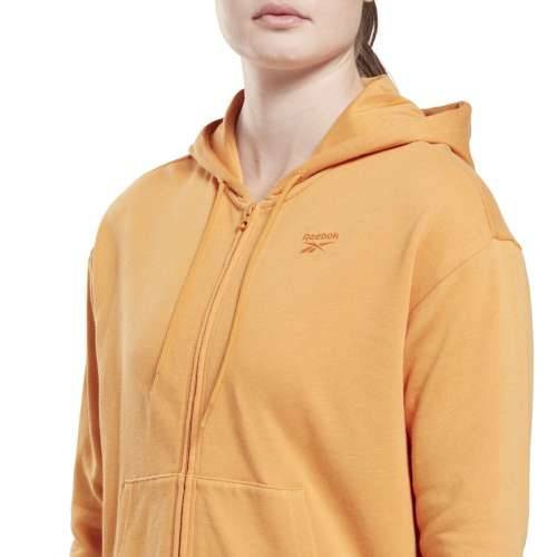 Ženska Majica s Kapuljačom i Patentnim Zatvaračem Reebok  RI SL FRENCH TERRY H54756  Oranžna Cijena