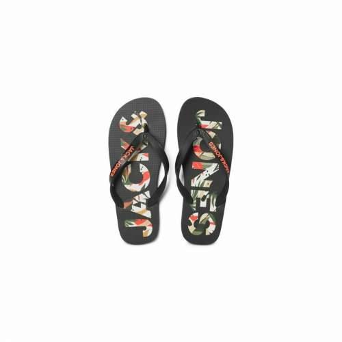 Japanke za muškarce Jack & Jones FWLOGO PALM PRINT 12230642 Crna Cijena