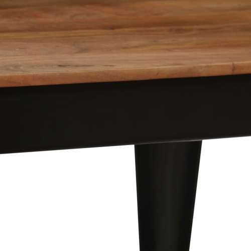Blagovaonski stol 120 x 60 x 76 cm masivno drvo bagrema i čelik - Crna 120 x 60 x 76 cm 1 Cijena