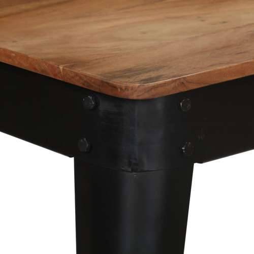 Blagovaonski stol 120 x 60 x 76 cm masivno drvo bagrema i čelik - Crna 120 x 60 x 76 cm 1 Cijena