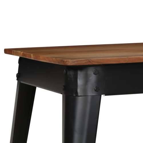 Blagovaonski stol 120 x 60 x 76 cm masivno drvo bagrema i čelik - Crna 120 x 60 x 76 cm 1 Cijena
