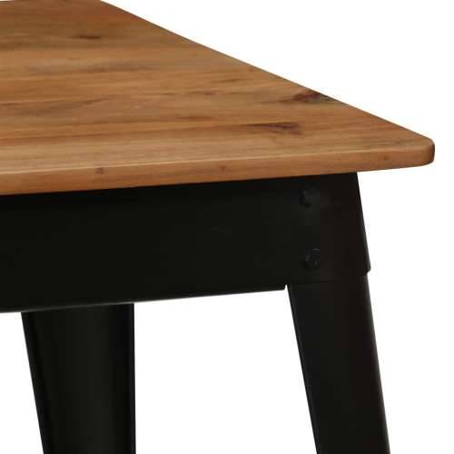 Blagovaonski stol 120 x 60 x 76 cm masivno drvo bagrema i čelik - Crna 120 x 60 x 76 cm 1 Cijena