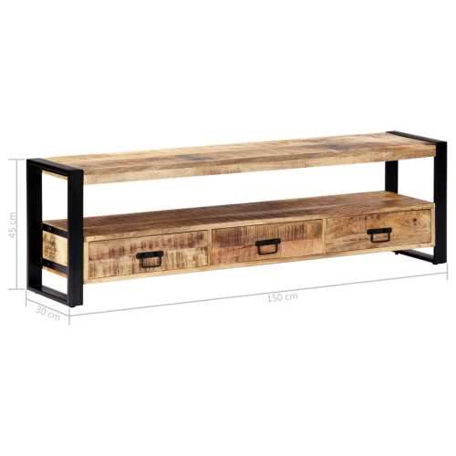 TV ormarić od masivnog drva manga 150 x 30 x 45 cm - 1 150 cm masivno drvo manga Cijena