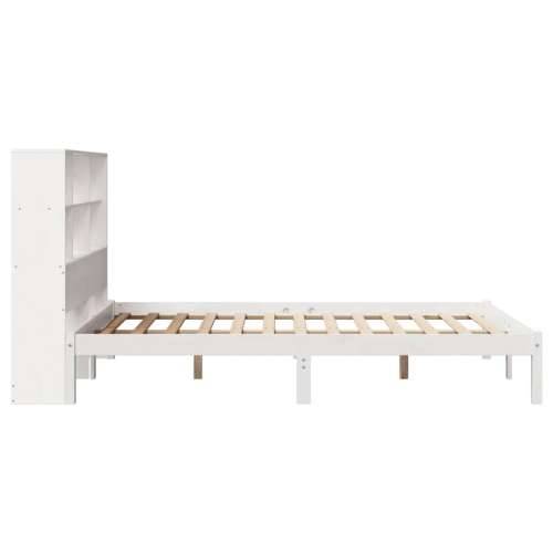 Krevet s regalom z knjige bez madraca bijeli 150x200cm borovina - Bijela 150 x 200 cm Cijena