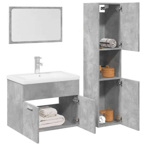 4-dijelni set kupaonskog namještaja siva boja betona drveni - Beton siva 60 x 38.5 x 46 cm 1 Cijena