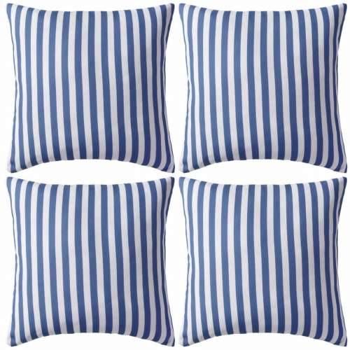 Vrtni jastuci s prugastim uzorkom 4 kom 45 x 45 cm mornarsko plavi Cijena