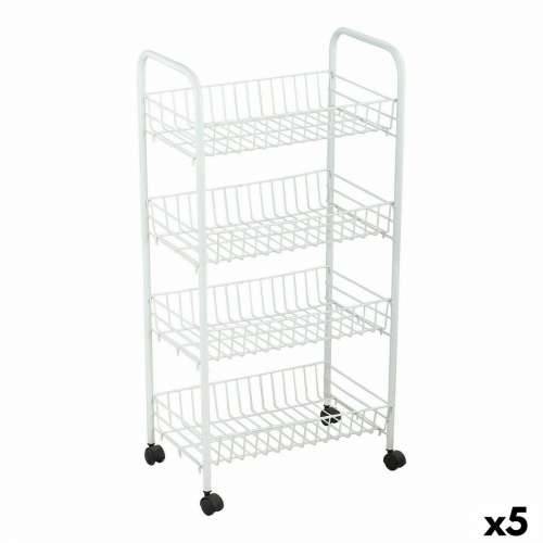 Kolica za Povrće Confortime Bijela Metal 4 Police 36 x 26,5 x 86 cm (5 kom.) Cijena