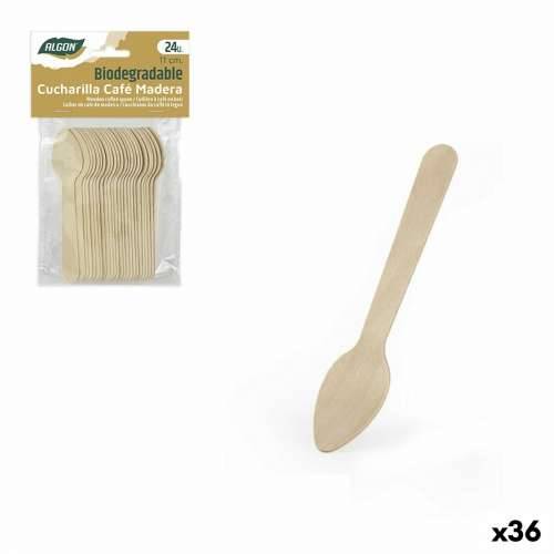 Set Žlica Algon Kava Drvo 24 Dijelovi 11 cm (36 Jedinice) Cijena