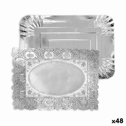 Pladanj za aperitive Algon Srebrna Pravokutno 23 x 29,5 x 1 cm za jednokratnu upotrebu (48 kom.) Cijena