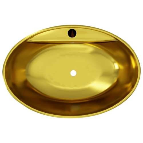 Umivaonik sa zaštitom od prelijevanja 58,5x39x21 cm keramički zlatni Cijena