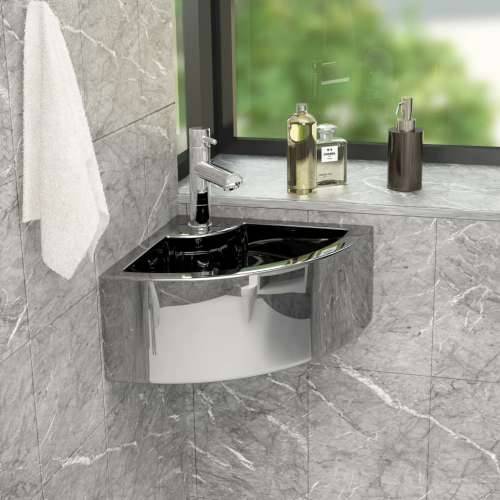 Umivaonik sa zaštitom od prelijevanja 45x32x12,5 cm keramički srebrni Cijena