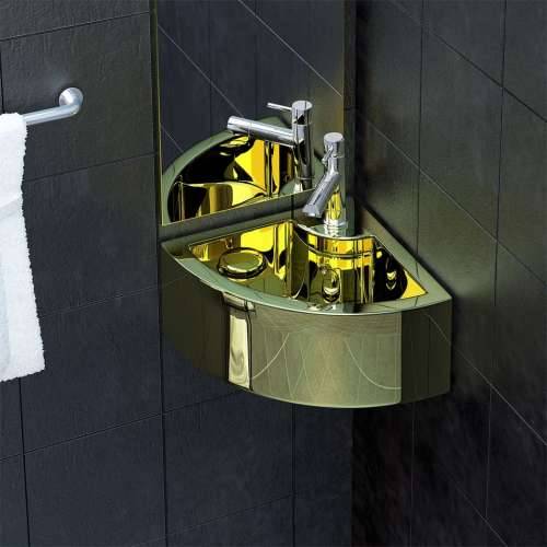 Umivaonik sa zaštitom od prelijevanja 45x32x12,5 cm keramički zlatni