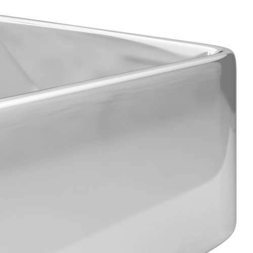 Umivaonik s otvorom za slavinu 48x37x13,5 cm keramički srebrni Cijena