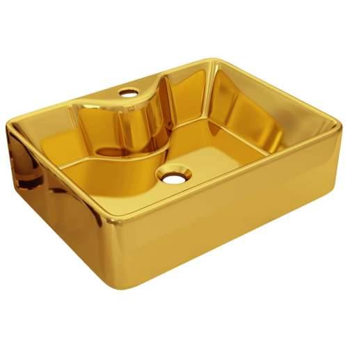 Umivaonik s otvorom za slavinu 48x37x13,5 cm keramički zlatni Cijena