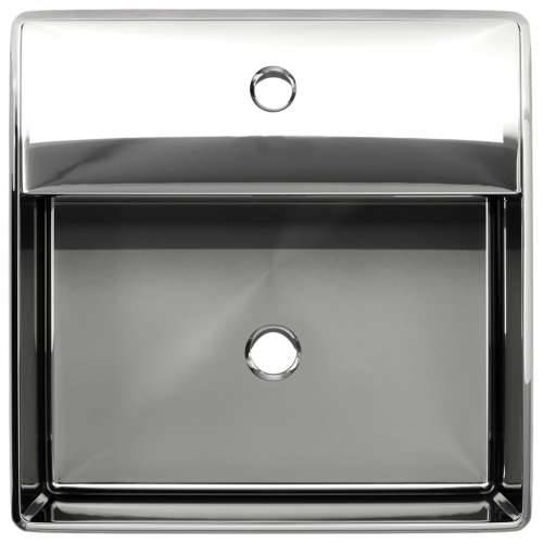 Umivaonik s otvorom za slavinu 38x30x11,5 cm keramički srebrni Cijena