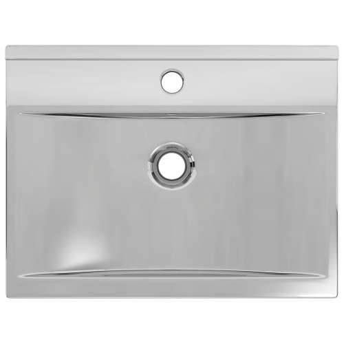 Umivaonik sa zaštitom od prelijevanja 60x46x16 cm keramički srebrni Cijena