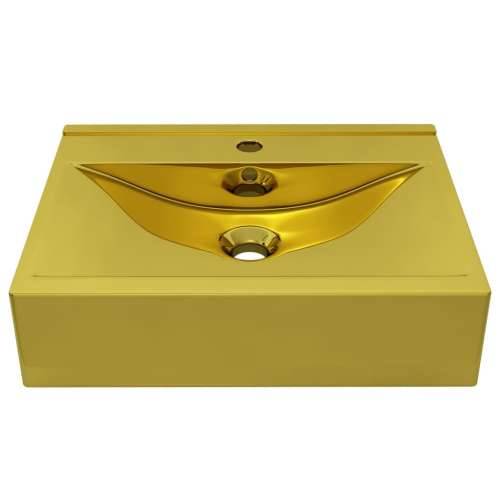 Umivaonik sa zaštitom od prelijevanja 60x46x16 cm keramički zlatni Cijena