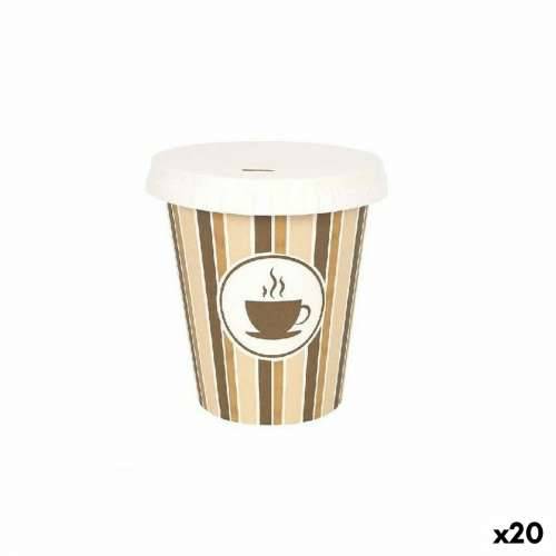Set Čaša Algon S poklopcem Jednokratne Kava Karton 6 Dijelovi 250 ml (20 kom.) Cijena