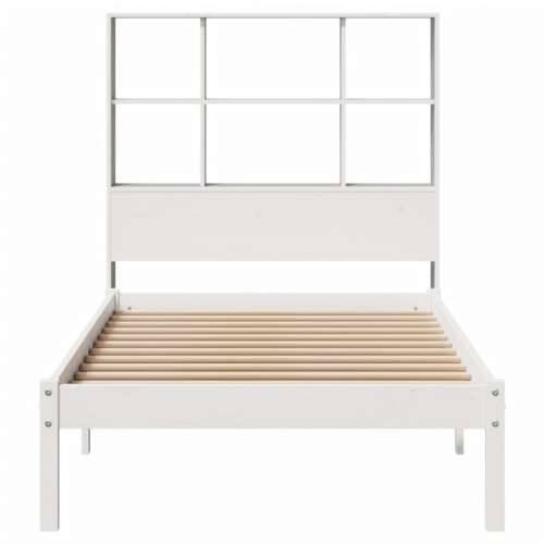 Krevet s regalom za knjige bez madraca bijeli 90x200cm borovina - Bijela 90 x 200 cm Cijena