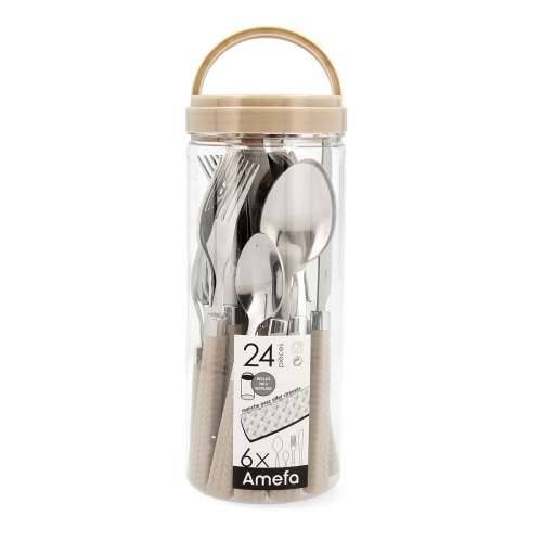 Set Pribora za Jelo Amefa Paille Siva 24 kom. Metal Cijena