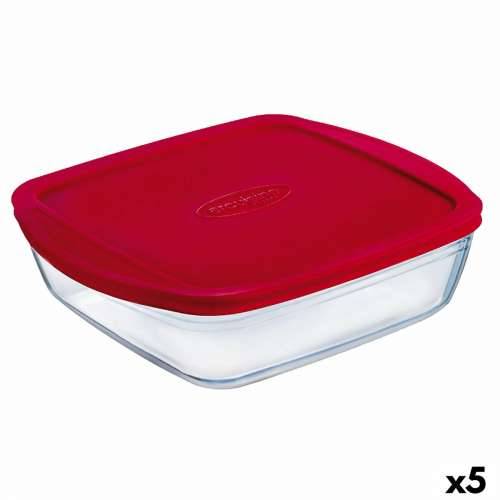 Pravokutna Kutija za Ručak s Poklopcem Ô Cuisine Cook&store Ocu Crvena 2,5 L 28 x 20 x 8 cm Silikon Staklo (5 kom.) Cijena