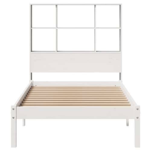 Krevet s regalom za knjige bez madraca bijeli 90x190cm borovina - Bijela 90 x 190 cm Cijena