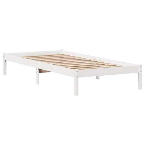 Krevet s regalom za knjige bez madraca bijeli 90x190cm borovina - Bijela 90 x 190 cm Cijena