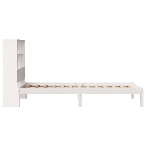 Krevet s regalom za knjige bez madraca bijeli 90x190cm borovina - Bijela 90 x 190 cm Cijena