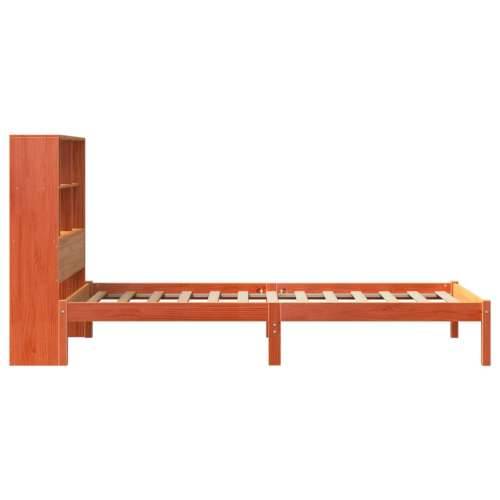Krevet s regalom za knjige bez madraca 75 x 190 cm od borovine - Voštano smeđa 75 x 190 cm Cijena