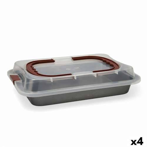 Kalup za Pečenje Quid Sweet Grey Crna Metal 36 x 23 x 4,5 cm S poklopcem (4 kom.) Cijena