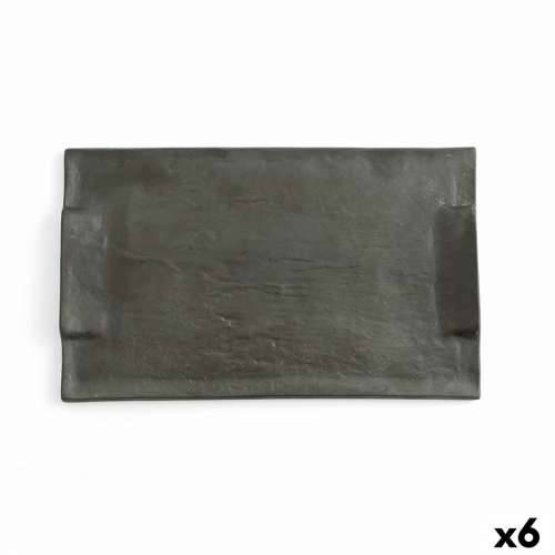 Pladanj za aperitive Quid Mineral Gres Crna Keramika 30 x 18 cm (6 kom.) Cijena