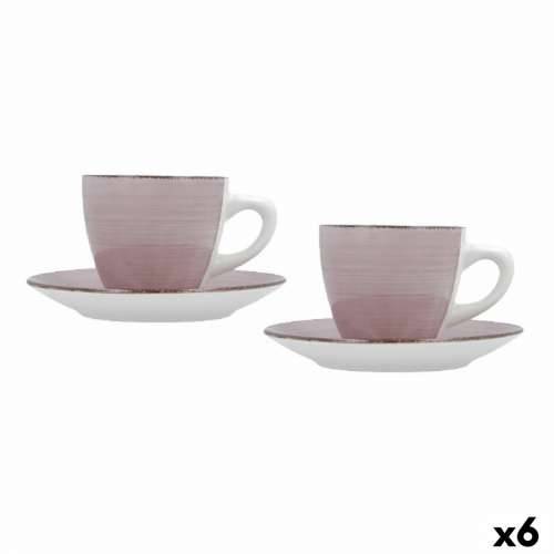 Set Šalica s Tanjurićima Quid Vita Morning Roza Keramika (4 Dijelovi) (6 kom.) Cijena