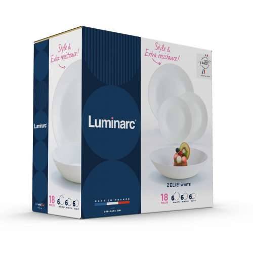 Set Posuđa Luminarc Zelie Bijela Staklo 18 Dijelovi Cijena