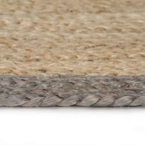Ručno rađeni tepih od jute sa sivim rubom 90 cm Cijena