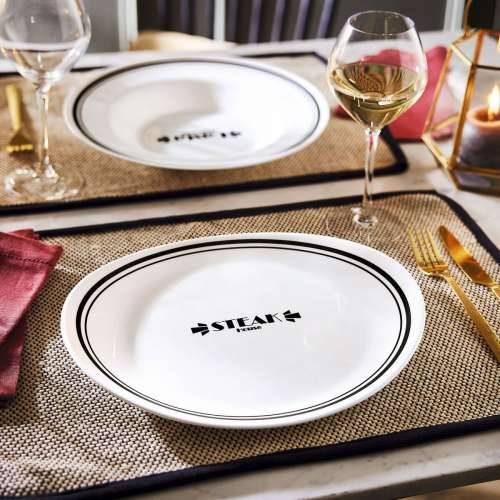 Plakans šķīvis Luminarc Friends Time Bistr Bijela/Crna Staklo Ø 30 cm Meso (12 kom.) Cijena